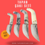 Tapan 4'lü Çakı Seti 26-23-19-17 cm Kara Çelik Ala