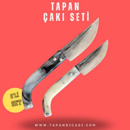 Tapan 2'li Çakı Seti 19-17 cm Kara Çelik Ala