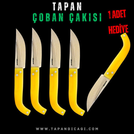 Tapan Çoban Çakı 5 Adet 26 cm Paslanmaz Sarı