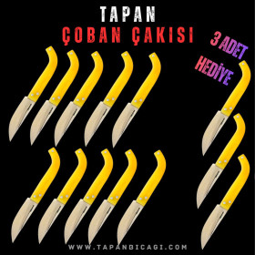 Tapan Çoban Çakı 13 Adet 26 cm Paslanmaz Sarı