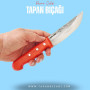 Tapan Kasap Bıçağı 25  cm Dövme Çelik Kırmızı