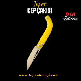Tapan Cep Çakısı 19 cm Paslanmaz Sarı