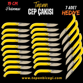 Tapan Cep Çakısı 27 Adet 19 cm Paslanmaz Sarı