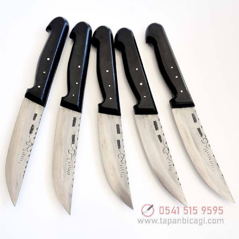 Tapan Mutfak ve Kasap Bıçağı 26 cm 5 Adet Kara Çelik El Yapımı Dövme Çelik
