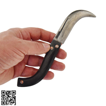 Tapan Ters Aşı Bıçağı 20-22 cm Koç Boynuzu Kara Çelik Siyah