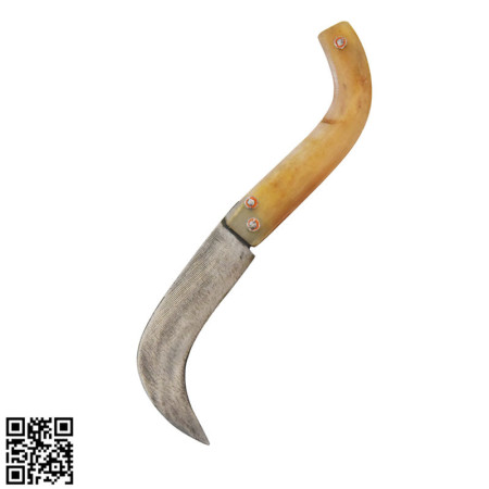 Tapan Ters Aşı Bıçağı 20-22 cm Koç Boynuzu Kara Çelik Sarı