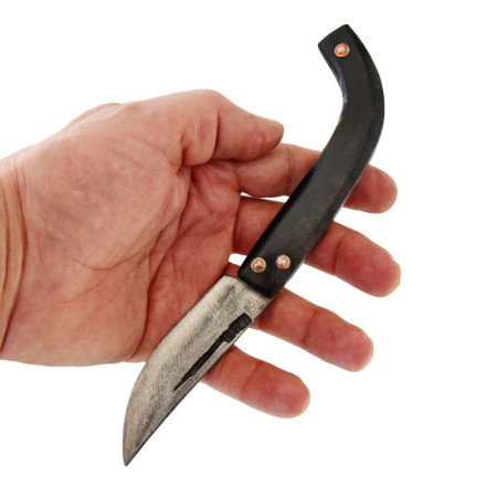 Tapan Av ve Çoban Çakısı Koç Boynuzu 20 cm Siyah El Yapımı Dövme Çelik