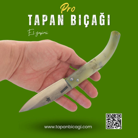 Tapan Av-Kamp Bıçağı 26 cm Dövme Yay Çeliği Pro Ala Yeşil