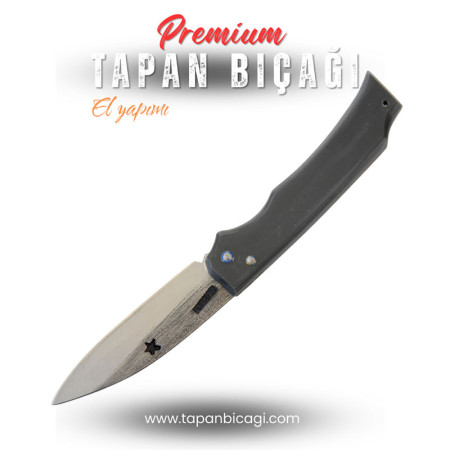 Tapan Av & Kamp Bıçağı 24 cm Yay Çeliği Premium Koyu Gri