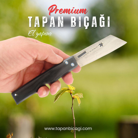 Tapan Aşı & Kamp Bıçağı 21 cm Yay Çeliği Premium Koyu Gri